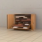 Papierschrank,  90 cm hoch, 111x81 cm (B/T), 10 Zügen, 2 Türen, 